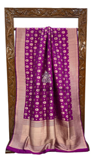 Pure Katan Silk Banarasi Handloom Saree - All over Jaal work - The Handlooms