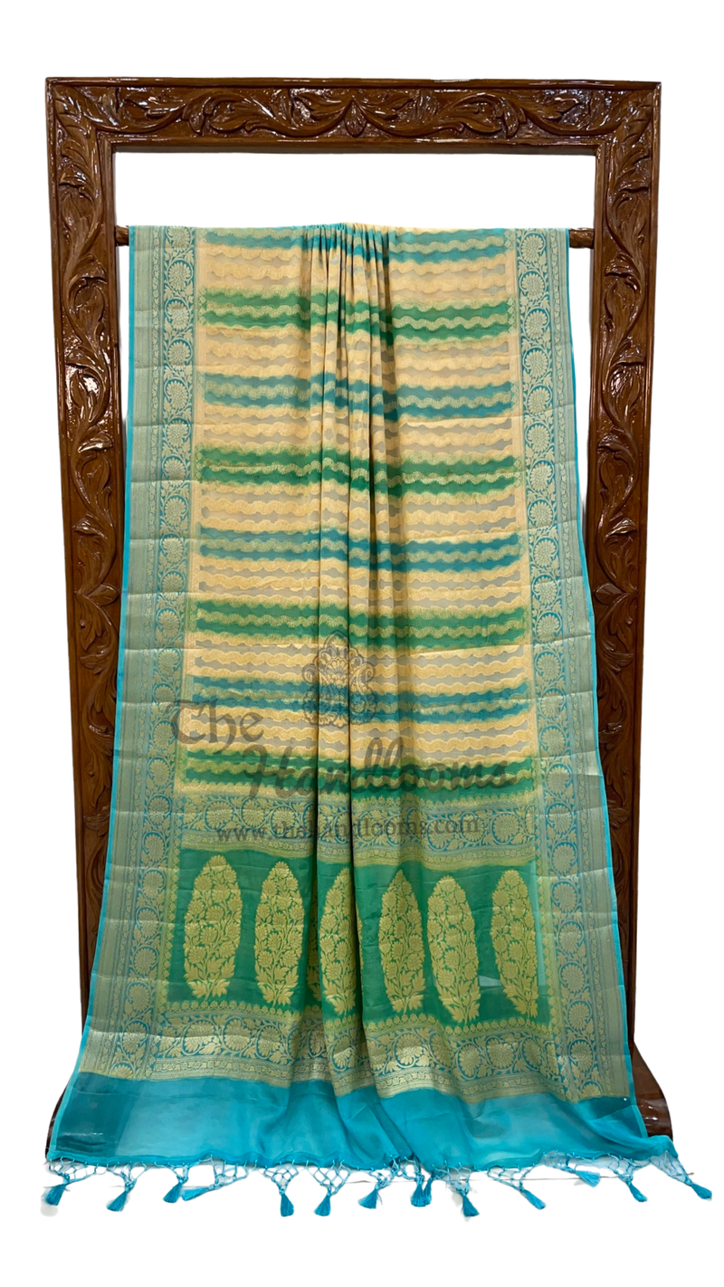 Rangkat Pure Chiffon Khaddi Banarasi Saree - The Handlooms
