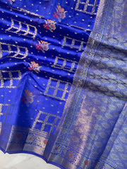 Pure Dupion Silk Banarasi Saree - Gold Zari - The Handlooms