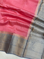 Pure linen Banarasi Saree - The Handlooms