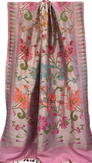 Pure Tussar Georgette Brocade Handloom Banarasi Saree - The Handlooms