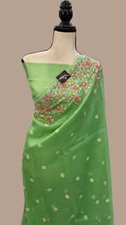 Pure Organza Chikankari Handloom Banarasi Saree - The Handlooms