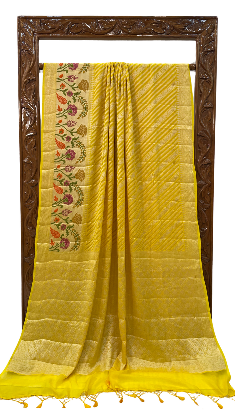 Pure Chiffon Khaddi Banarasi Saree - The Handlooms