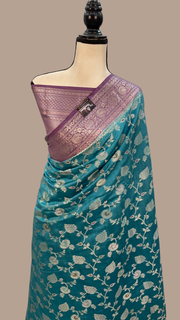 Pure Chiniya Silk Handloom Banarasi Saree - The Handlooms