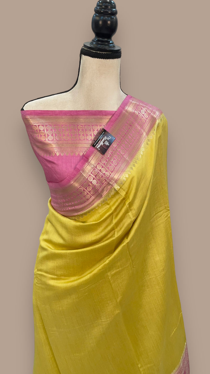 Pure Chiniya Silk Khaddi Handloom Banarasi Saree - The Handlooms
