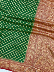 Khaddi Georgette Banarasi Saree - Gold zari - The Handlooms