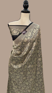 Pure Katan Silk Banarasi Handloom Saree - Tanchui Brocade - The Handlooms