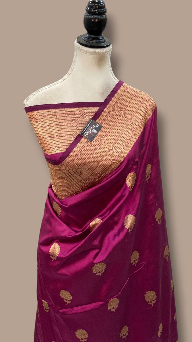 Pure Katan Silk Banarasi Handloom Saree - All Over Kadua Motifs