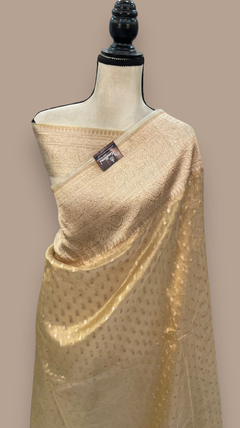 Pure Kora Tissue Handloom Banarasi Saree - The Handlooms