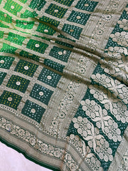 Pure Georgette Banarasi Bandhej Handloom Saree - The Handlooms