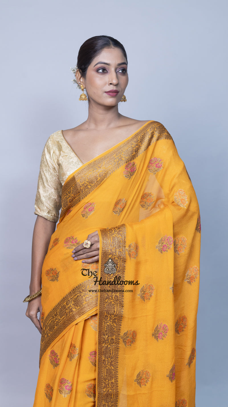 Pure Chiffon Khaddi Banarasi Saree