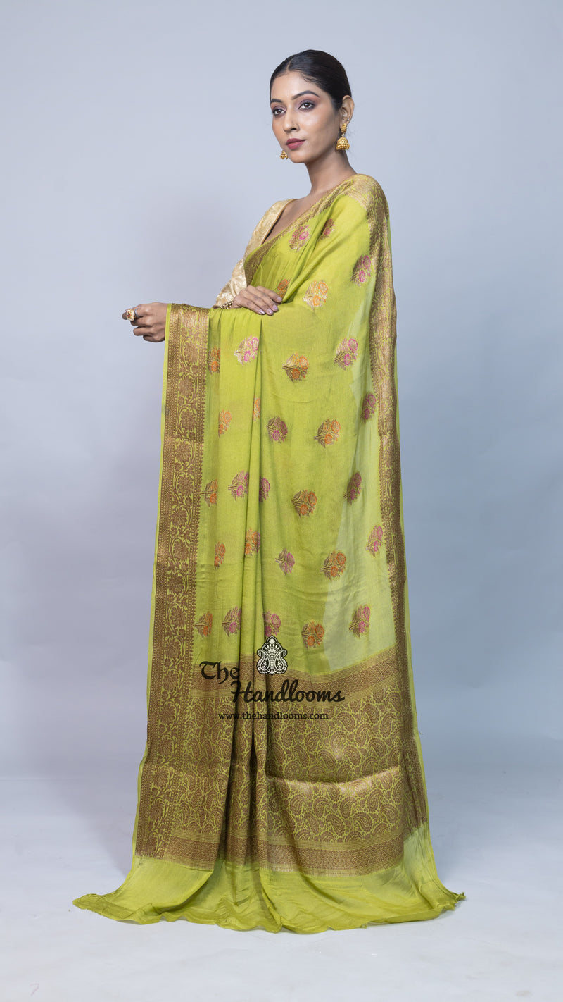 Pure Chiffon Khaddi Banarasi Saree