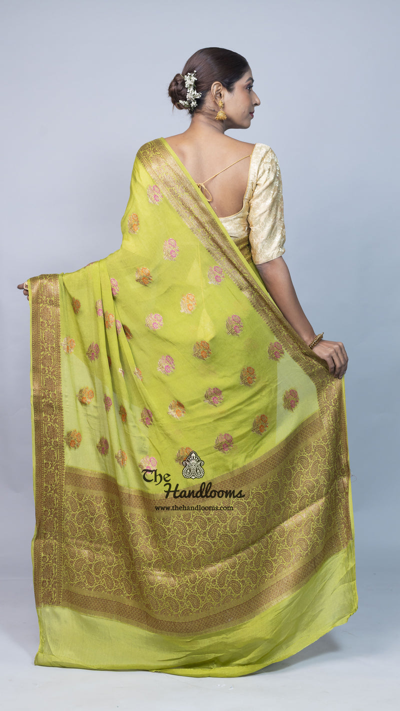 Pure Chiffon Khaddi Banarasi Saree