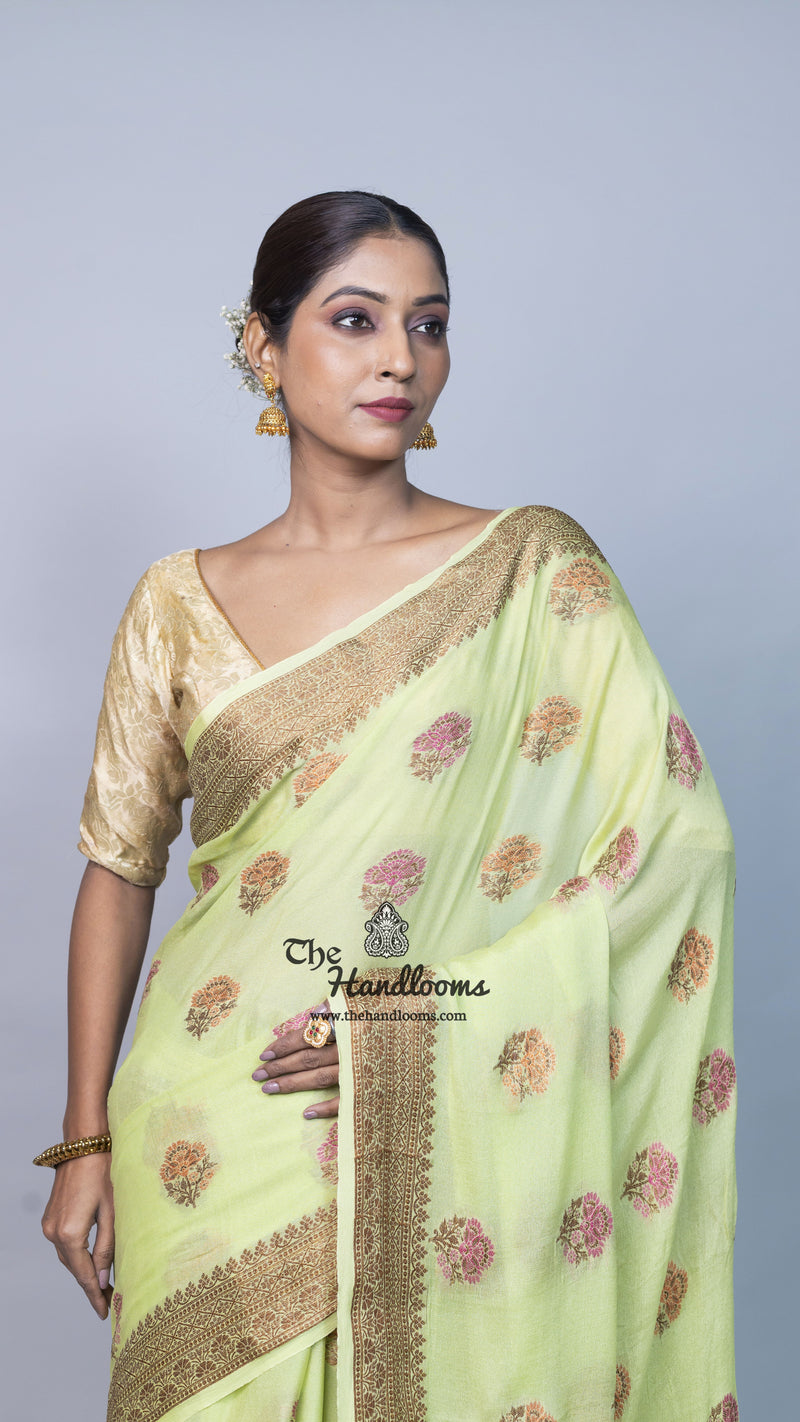 Pure Chiffon Khaddi Banarasi Saree