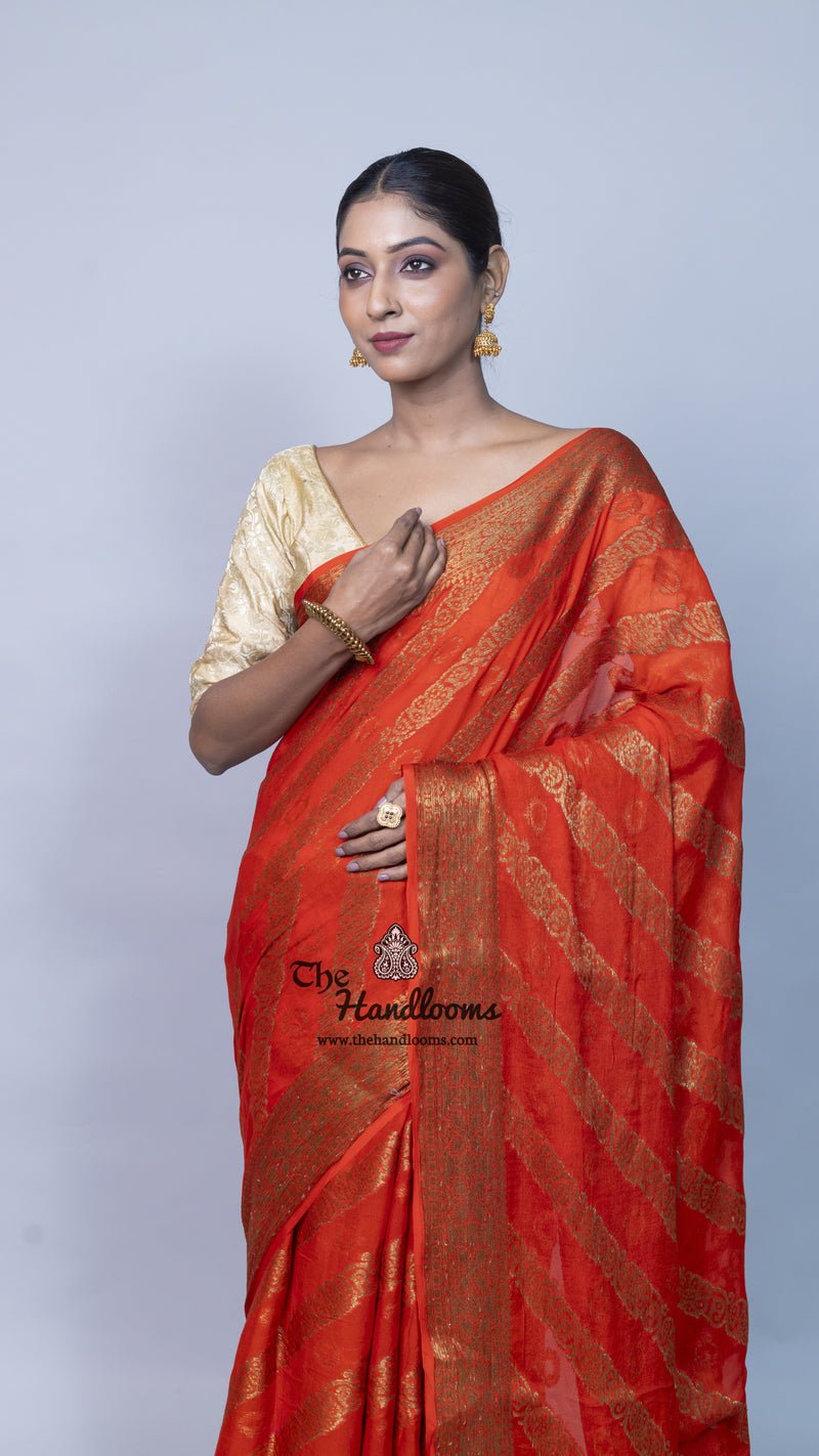 Pure Chiffon Khaddi Banarasi Saree