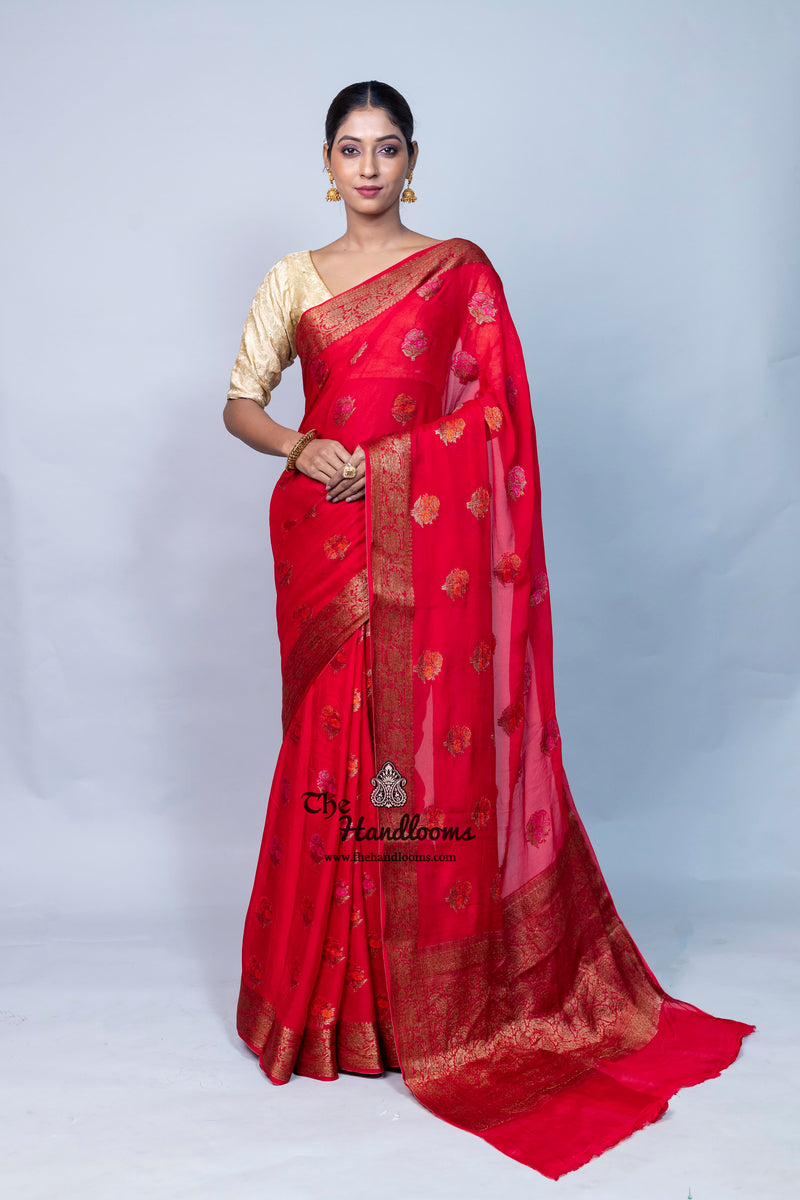 Pure Chiffon Khaddi Banarasi Saree