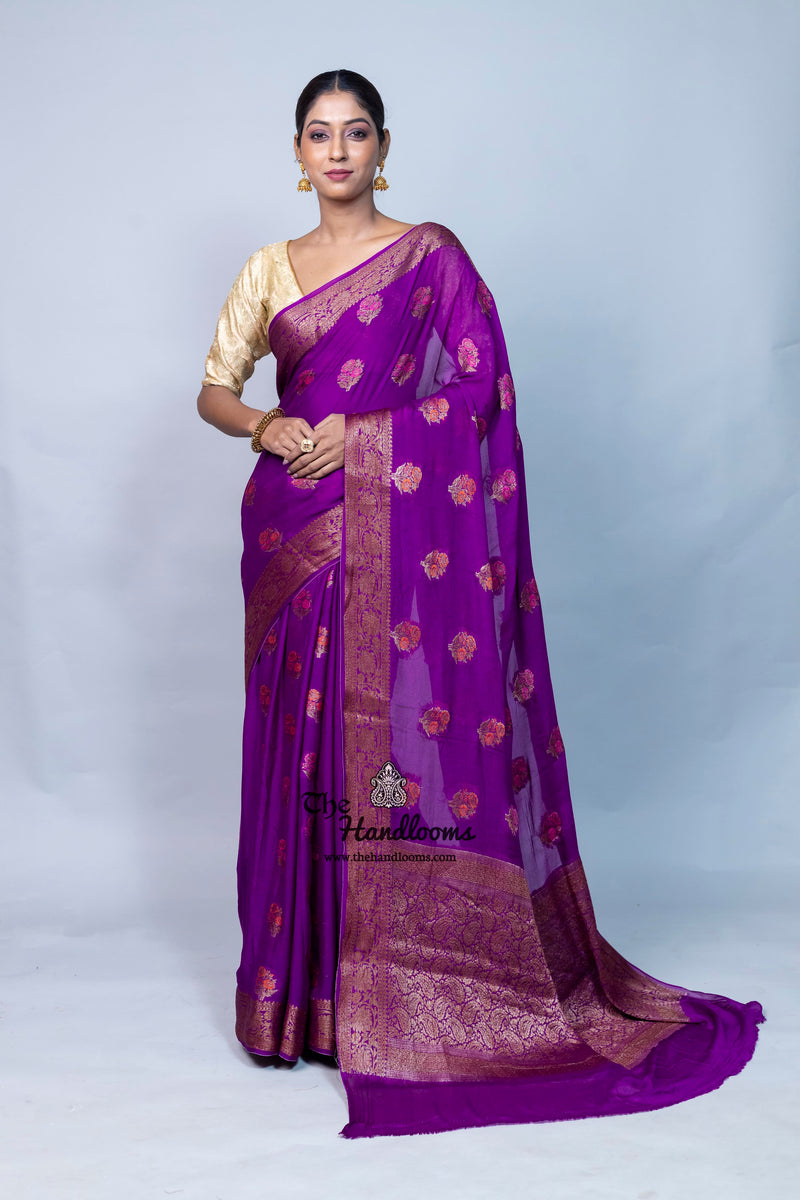 Pure Chiffon Khaddi Banarasi Saree