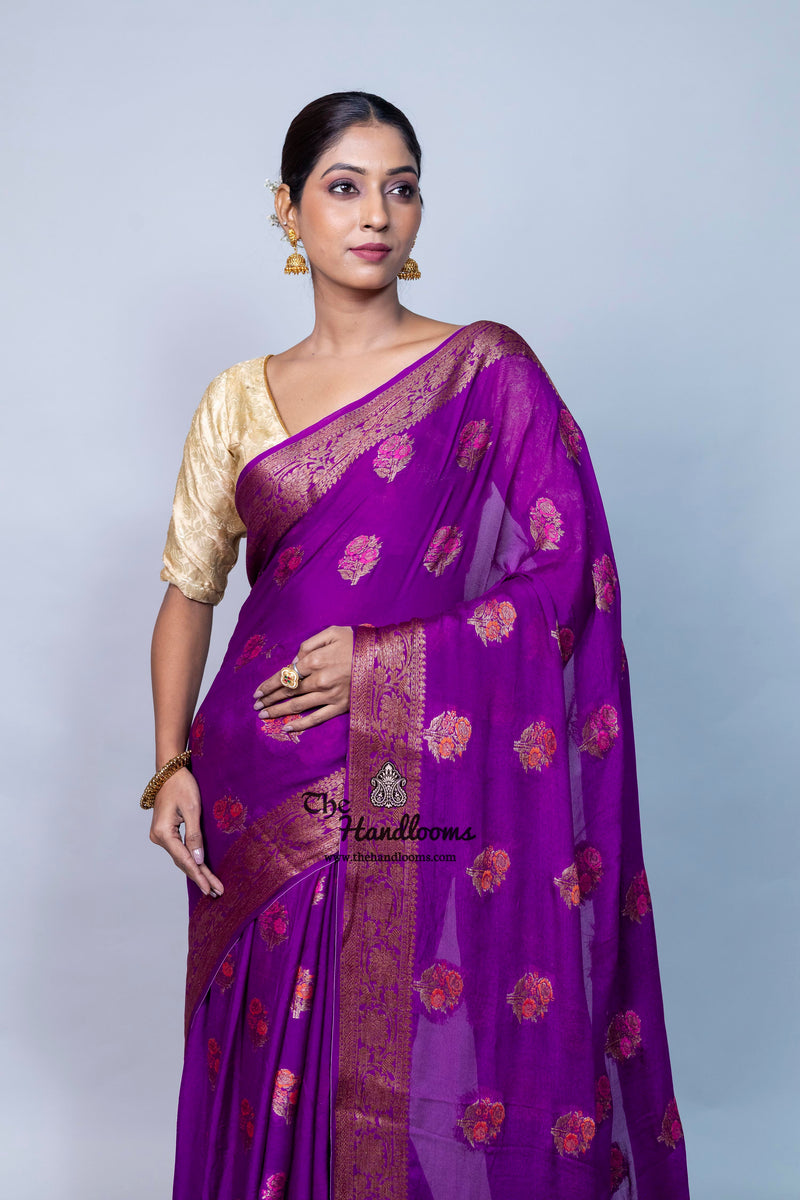 Pure Chiffon Khaddi Banarasi Saree