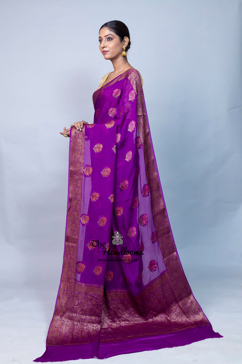 Pure Chiffon Khaddi Banarasi Saree