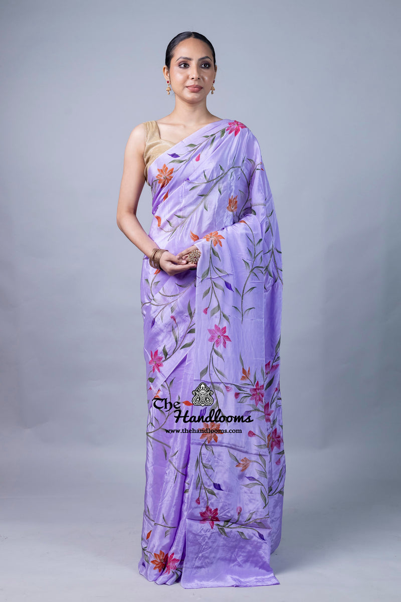 Pure Silk Handloom Banarasi Saree - Handwork Handbrush
