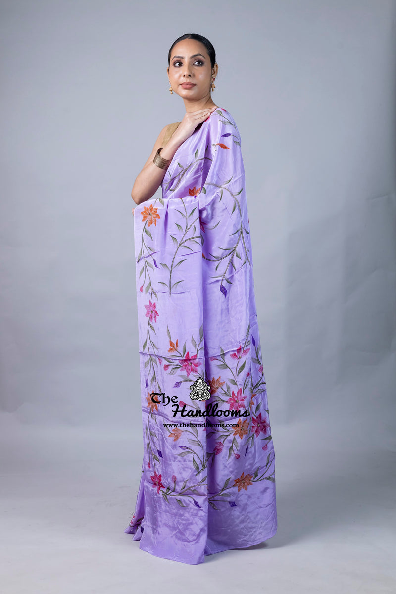 Pure Silk Handloom Banarasi Saree - Handwork Handbrush