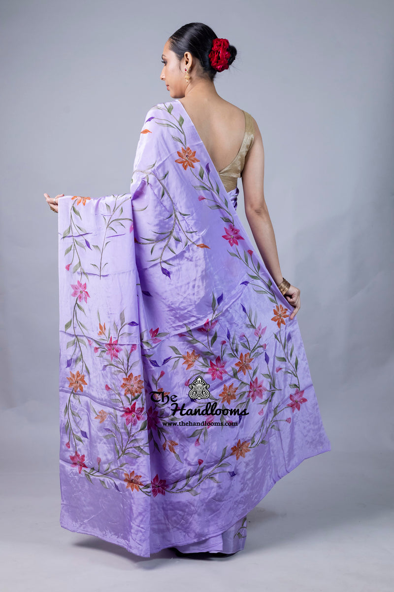 Pure Silk Handloom Banarasi Saree - Handwork Handbrush