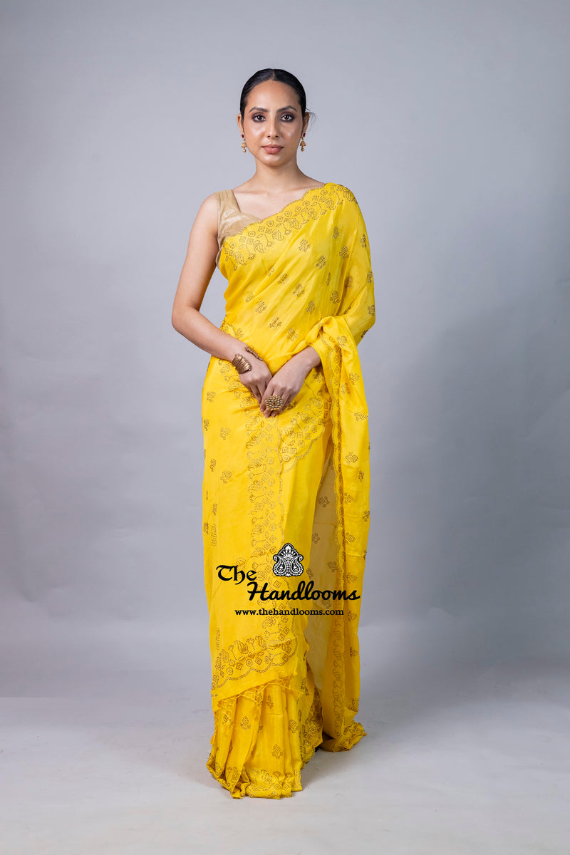 Pure Georgette Handloom Banarasi Saree with Siroski Stone Work