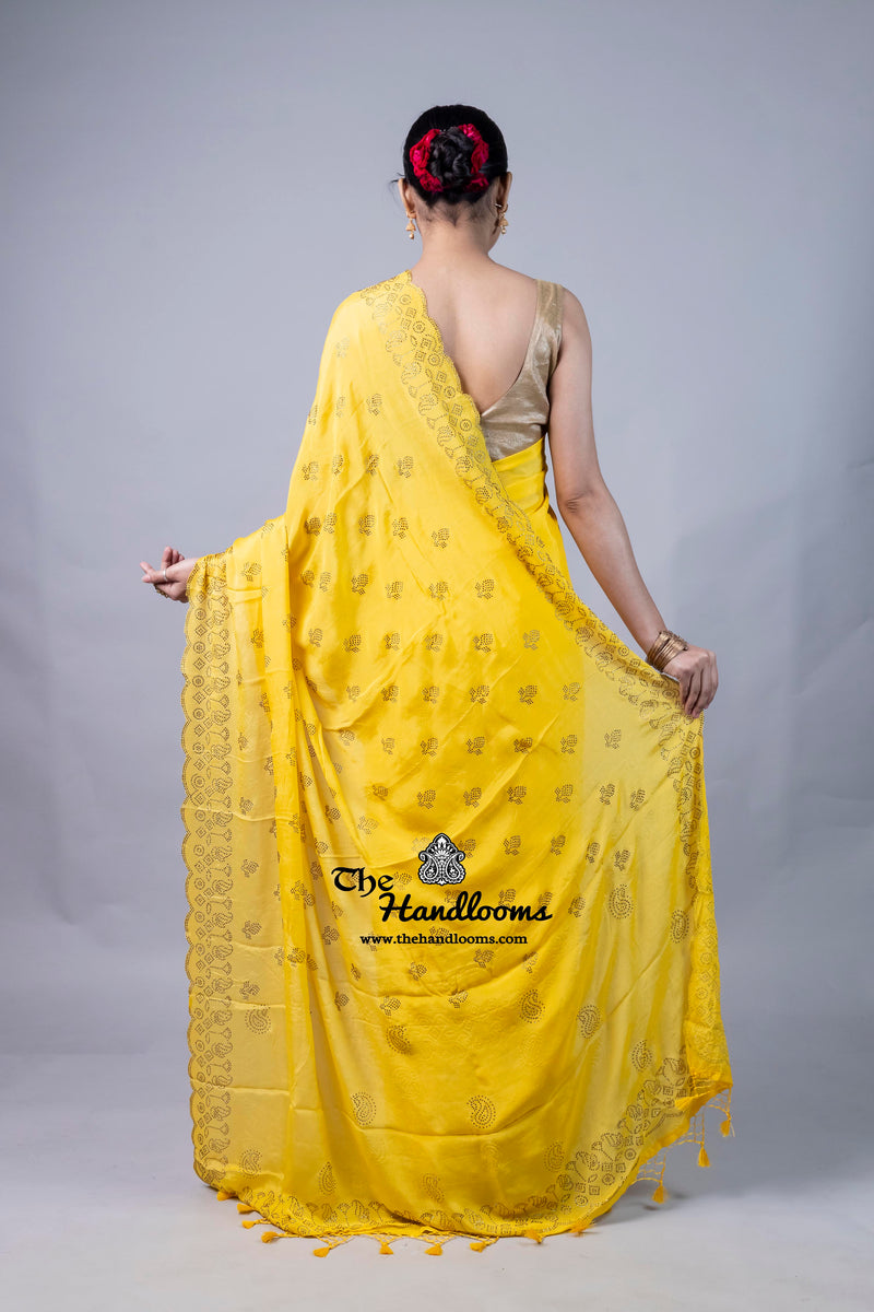 Pure Georgette Handloom Banarasi Saree with Siroski Stone Work