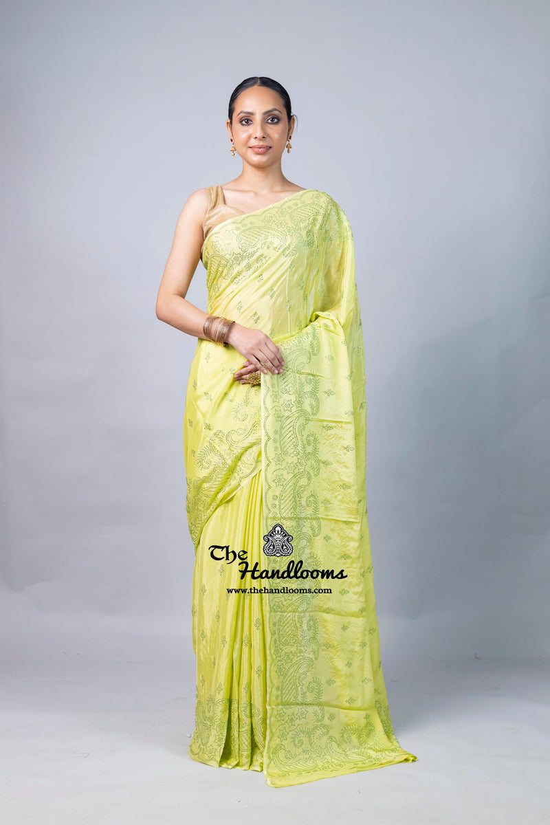 Pure Georgette Handloom Banarasi Saree with Siroski Stone Work