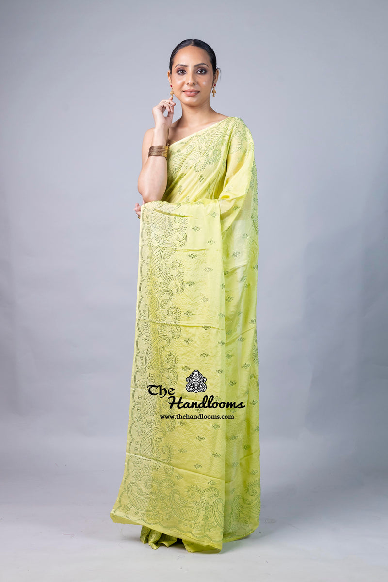 Pure Georgette Handloom Banarasi Saree with Siroski Stone Work