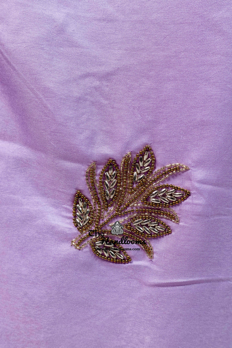 Pure Katan Chiniya Silk Handloom Banarasi Saree with Handwork