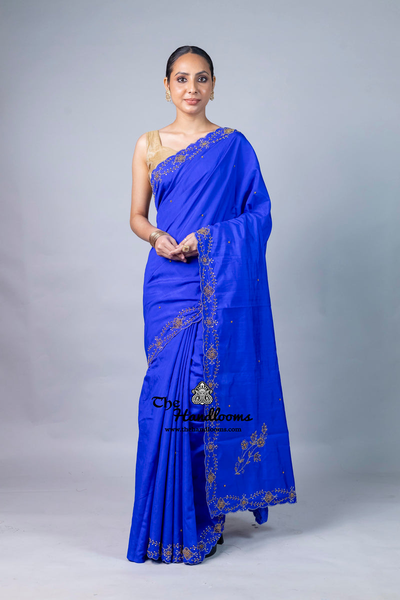 Pure Moonga Silk Handloom Banarasi Saree With Handwork