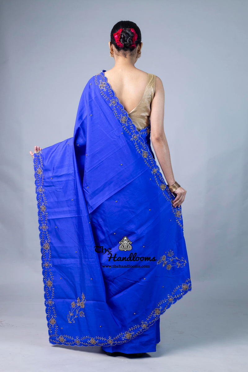 Pure Moonga Silk Handloom Banarasi Saree With Handwork