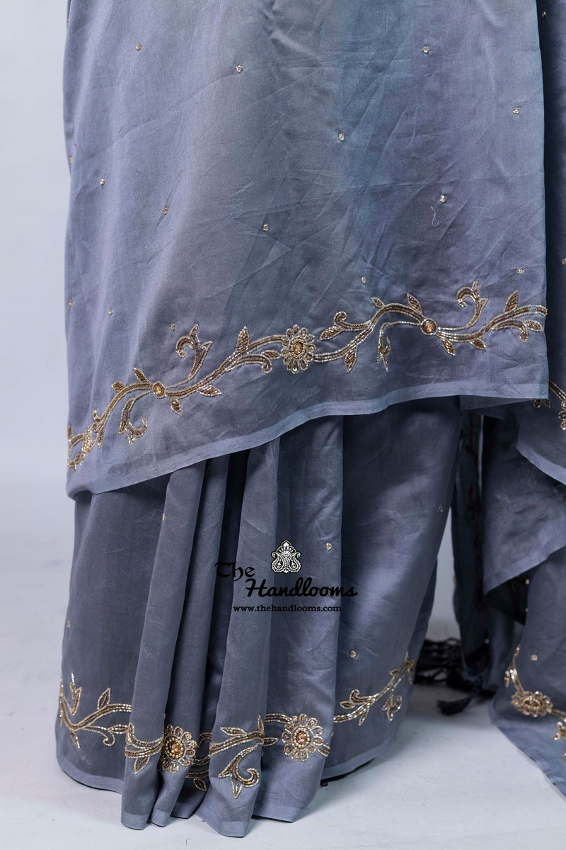 Pure Chanderi Cotton Handloom Banarasi Saree - Handwork