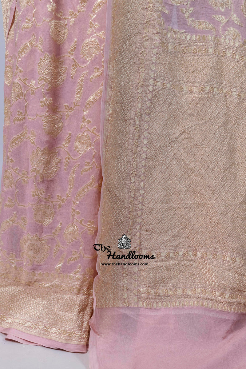 Khaddi Georgette Handloom Banarasi Saree