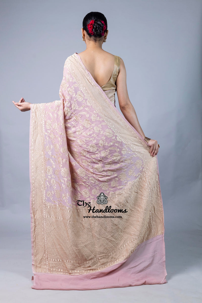 Khaddi Georgette Handloom Banarasi Saree
