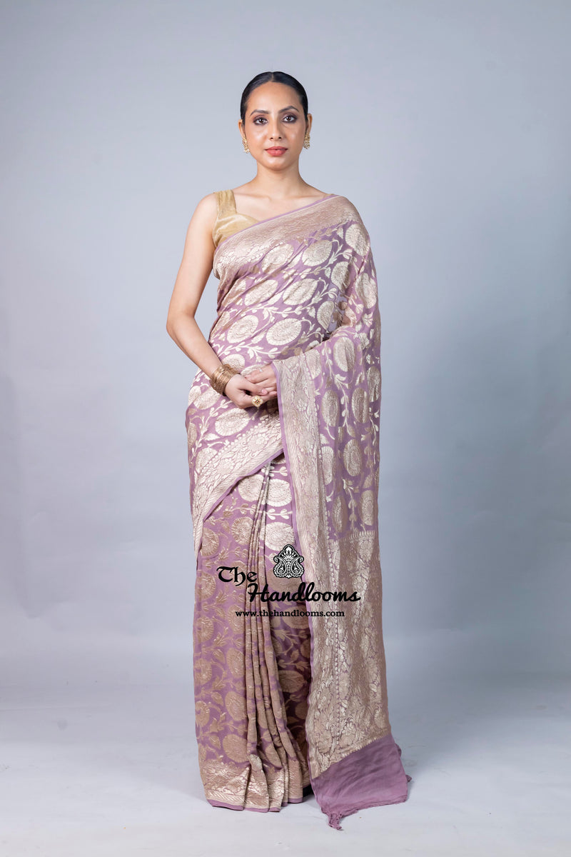 Khaddi Georgette Handloom Banarasi Saree