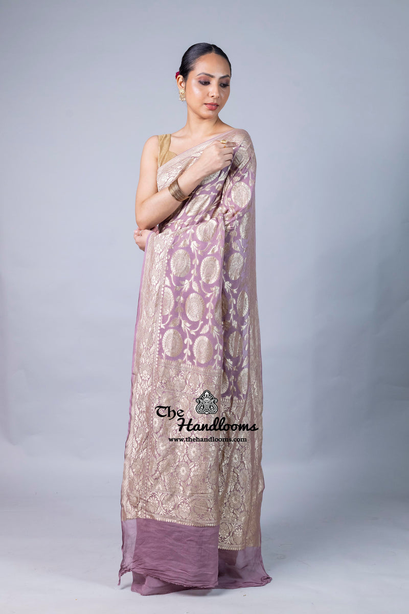 Khaddi Georgette Handloom Banarasi Saree