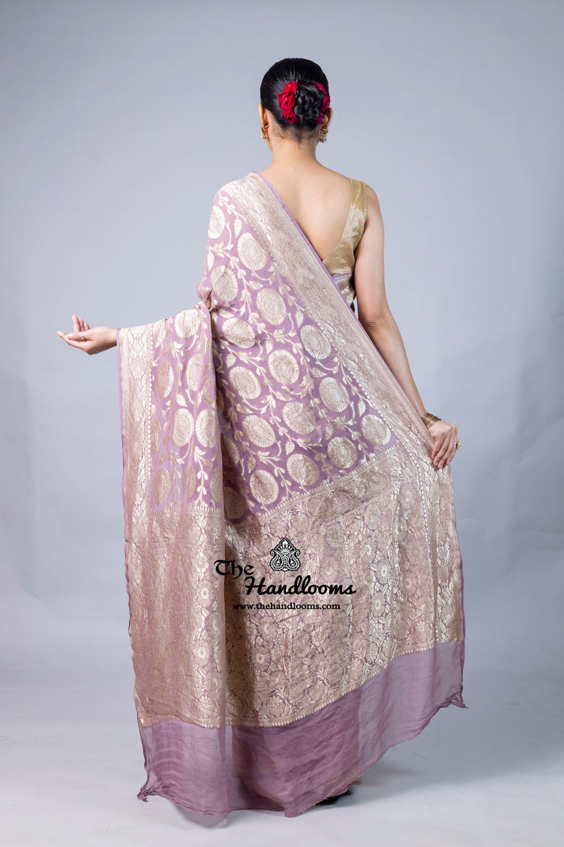 Khaddi Georgette Handloom Banarasi Saree