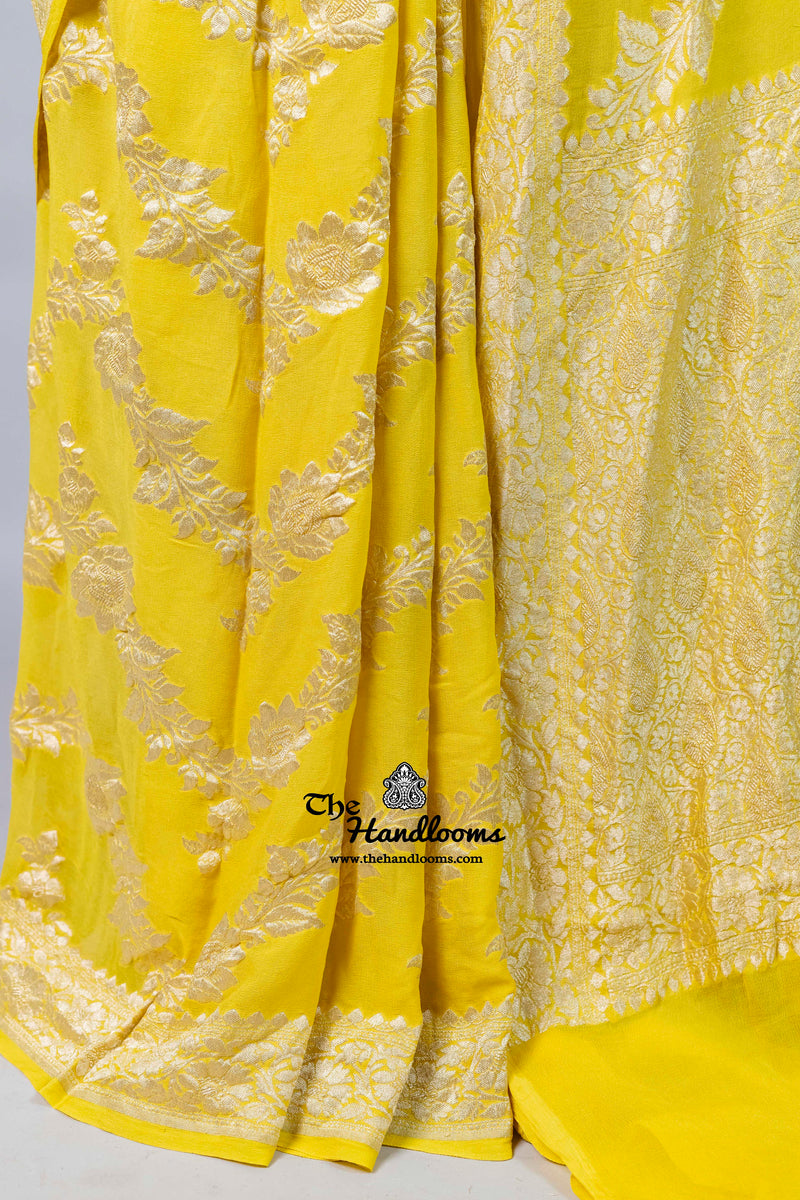 Khaddi Georgette Handloom Banarasi Saree