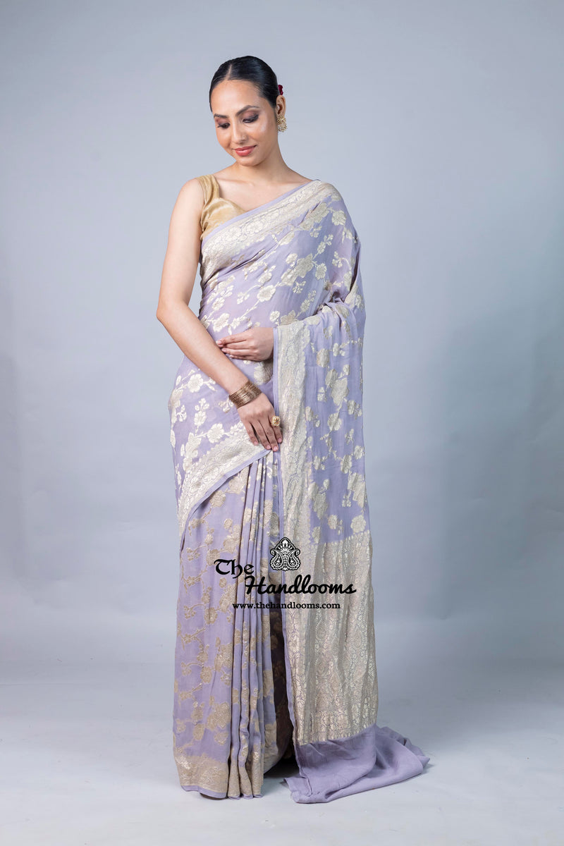Khaddi Georgette Handloom Banarasi Saree