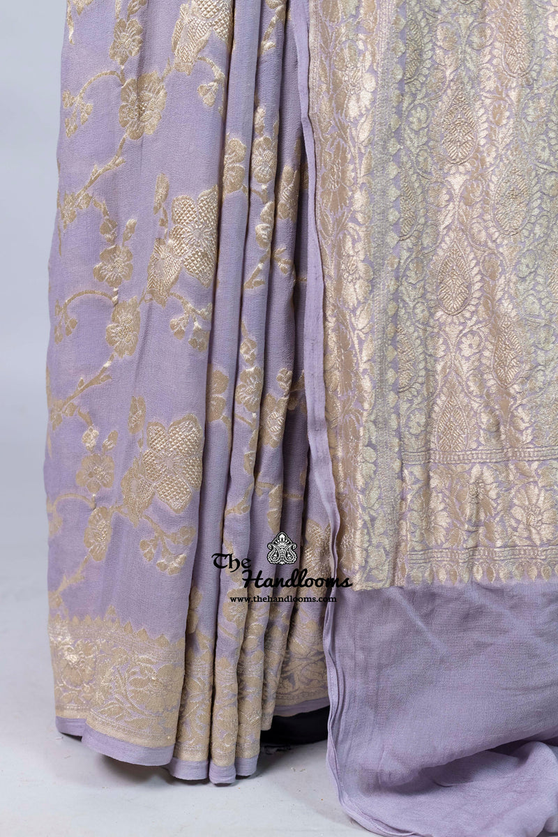 Khaddi Georgette Handloom Banarasi Saree