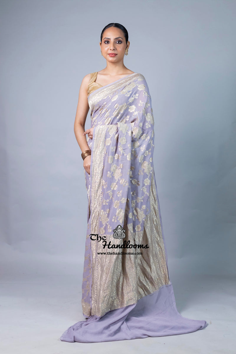 Khaddi Georgette Handloom Banarasi Saree