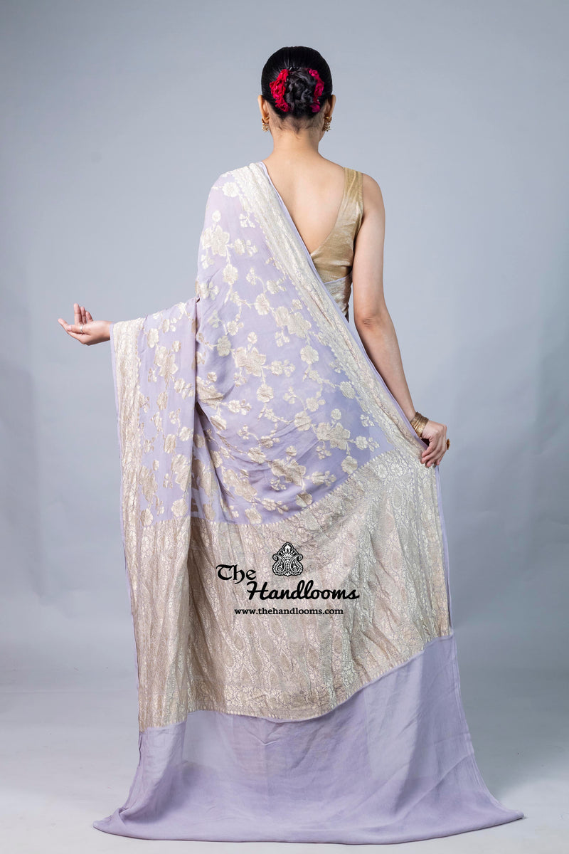 Khaddi Georgette Handloom Banarasi Saree