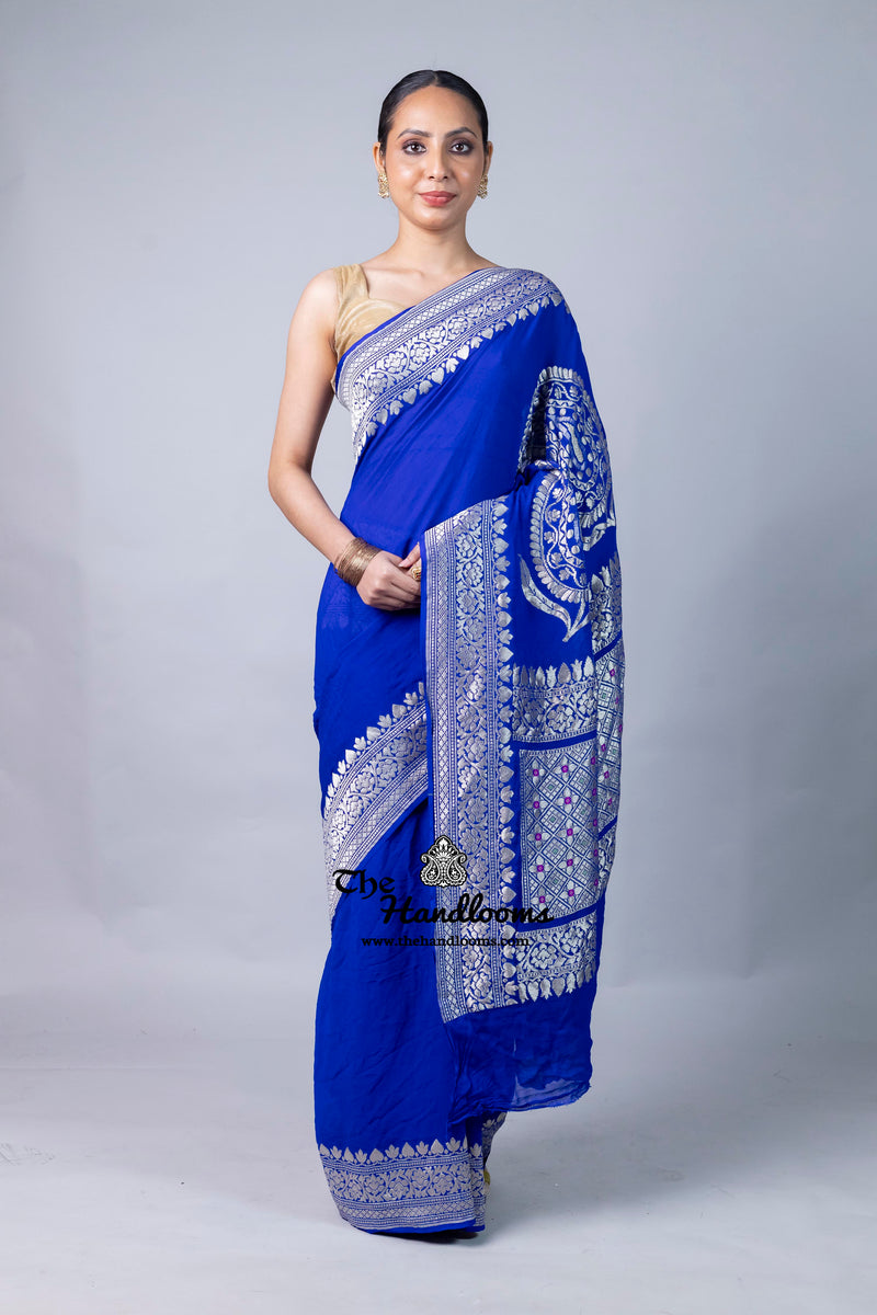 Khaddi Georgette Handloom Banarasi Saree