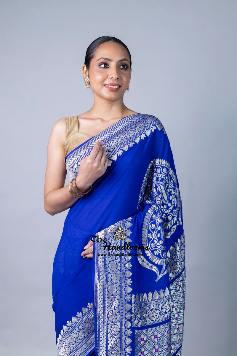 Khaddi Georgette Handloom Banarasi Saree