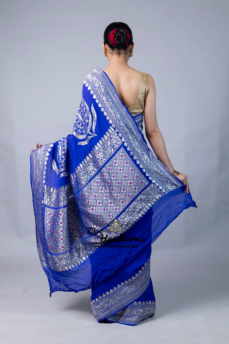 Khaddi Georgette Handloom Banarasi Saree