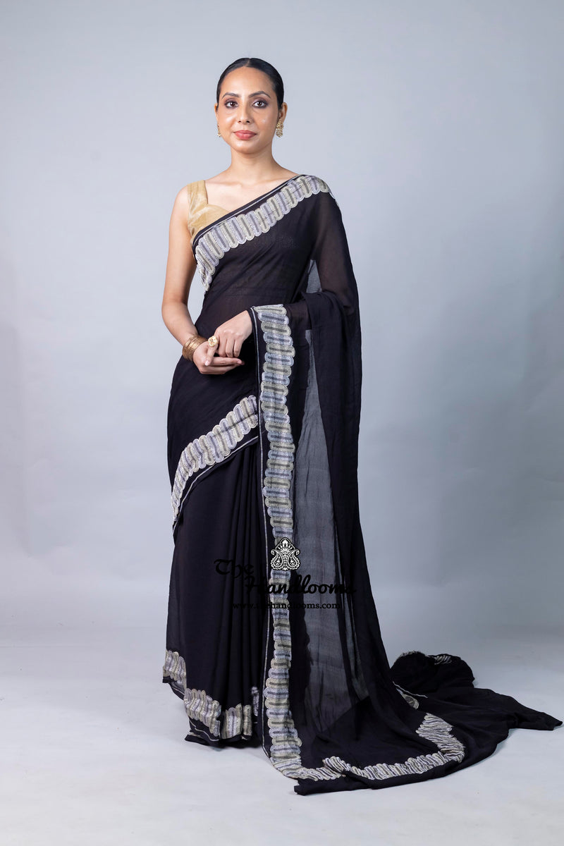 Khaddi Georgette Handloom Banarasi Saree