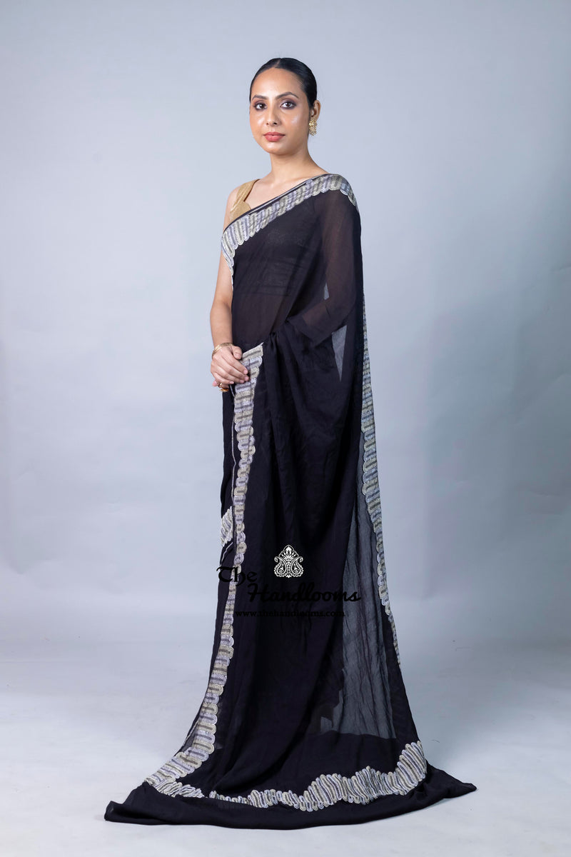 Khaddi Georgette Handloom Banarasi Saree