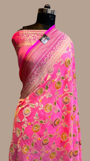 Khaddi Georgette Handloom Banarasi Saree - The Handlooms